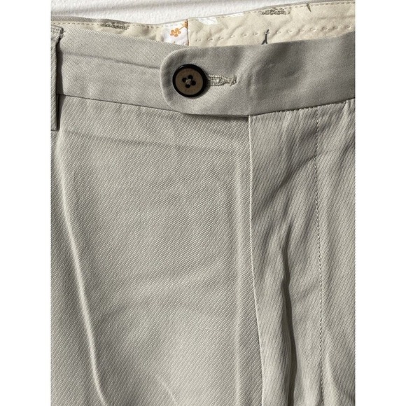 Tommy Bahama Pants Men 38x30 Beige Chino Silk Cotton Straight Flat Front Trouser - Picture 4 of 10
